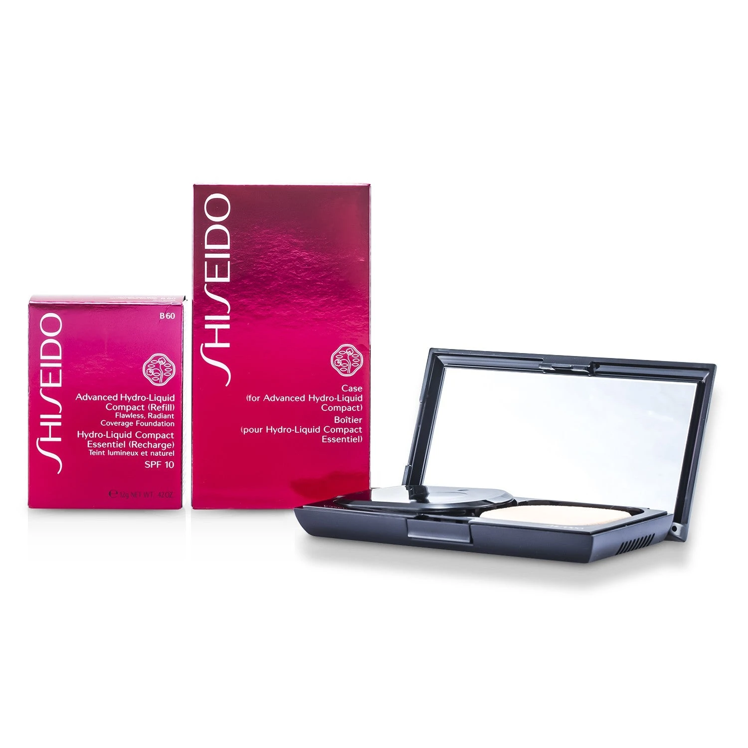 Shiseido Advanced Hydro Liquid Compact Foundation SPF10 (Case + Refill) - B60 Natural Deep Beige 12g/0.42oz 1 Shiseido Advanced Hydro Liquid Compact Foundation SPF10 (Case + Refill) - B60 Natural Deep Beige 12g/0.42oz