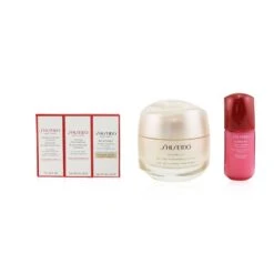 Shiseido Anti-Wrinkle Ritual Benefiance Wrinkle Smoothing Cream Set (For All Skin Types): Wrinkle Smoothing Cream 50ml + Cleansing Foam 5ml + Softener Enriched 7ml + Ultimune Concentrate 10ml + Wrinkle Smoothing Eye Cream 2ml 5pcs+1pouch